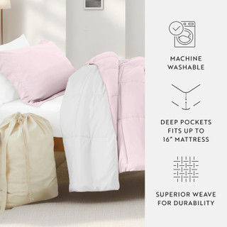 Thumbnail 10: IENJOY HOME IENJOY HOME 8 Piece Solid Comforter Dorm Set Bundle 