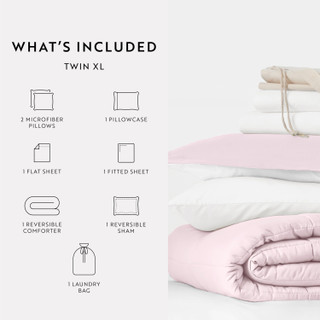 Thumbnail 12: IENJOY HOME IENJOY HOME 8 Piece Solid Comforter Dorm Set Bundle 