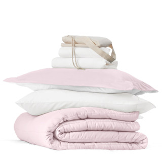 Thumbnail 7: IENJOY HOME IENJOY HOME 8 Piece Solid Comforter Dorm Set Bundle 