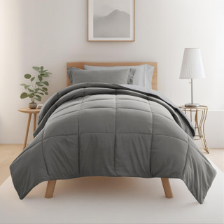 Thumbnail 1: IENJOY HOME IENJOY HOME 8 Piece Solid Comforter Dorm Set Bundle 