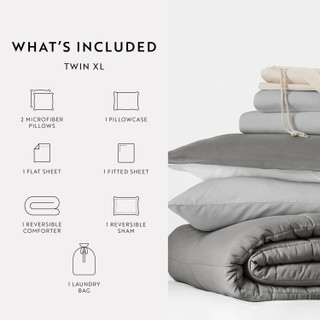 Thumbnail 12: IENJOY HOME IENJOY HOME 8 Piece Solid Comforter Dorm Set Bundle 