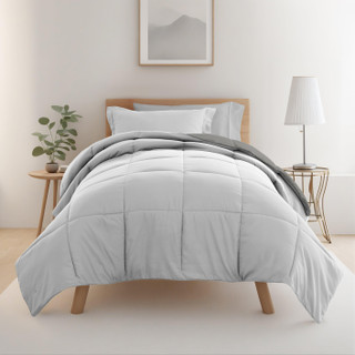 Thumbnail 2: IENJOY HOME IENJOY HOME 8 Piece Solid Comforter Dorm Set Bundle 