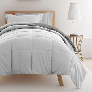 Thumbnail 4: IENJOY HOME IENJOY HOME 8 Piece Solid Comforter Dorm Set Bundle 