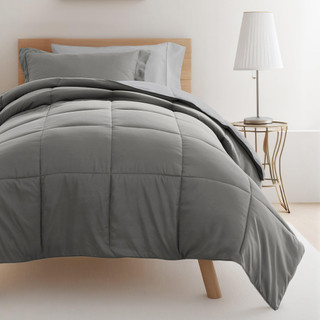Thumbnail 3: IENJOY HOME IENJOY HOME 8 Piece Solid Comforter Dorm Set Bundle 