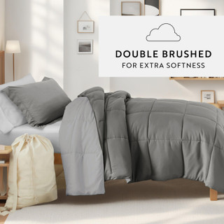 Thumbnail 9: IENJOY HOME IENJOY HOME 8 Piece Solid Comforter Dorm Set Bundle 