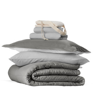 Thumbnail 7: IENJOY HOME IENJOY HOME 8 Piece Solid Comforter Dorm Set Bundle 