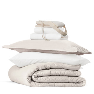 Thumbnail 7: IENJOY HOME IENJOY HOME 8 Piece Solid Comforter Dorm Set Bundle 
