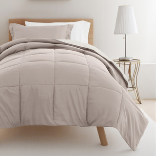 Thumbnail 4: IENJOY HOME IENJOY HOME 8 Piece Solid Comforter Dorm Set Bundle 