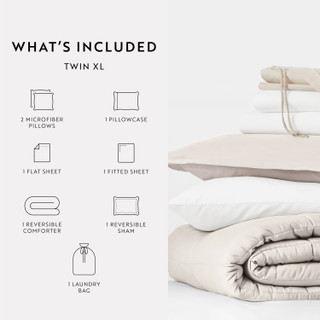 Thumbnail 12: IENJOY HOME IENJOY HOME 8 Piece Solid Comforter Dorm Set Bundle 