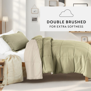 Thumbnail 9: IENJOY HOME IENJOY HOME 8 Piece Solid Comforter Dorm Set Bundle 