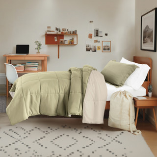 Thumbnail 5: IENJOY HOME IENJOY HOME 8 Piece Solid Comforter Dorm Set Bundle 
