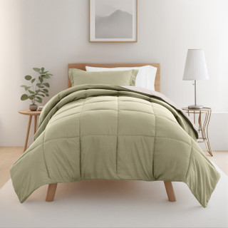Thumbnail 1: IENJOY HOME IENJOY HOME 8 Piece Solid Comforter Dorm Set Bundle 
