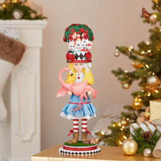 Thumbnail 7: Disney Kurt Adler 19-Inch Hollywood Alice with Flamingo Nutcracker 