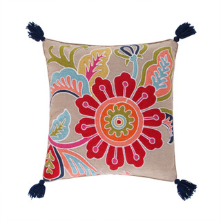 Thumbnail 1: Levtex Home Levtex Home Jules Crewel Flower Tassel Decorative Pillow 