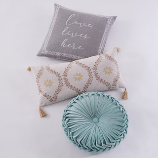 Thumbnail 3: Levtex Home Levtex Home Briar Teal Round Pillow 
