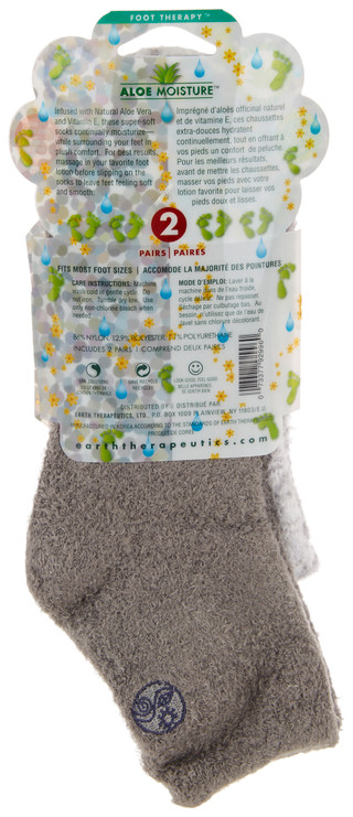 Thumbnail 2: Earth Therapeutics Earth Therapeutics 2 Pk Solid/Print Moisturizing Sock Set 