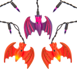 Thumbnail 2: Kurt Adler Kurt Adler UL 25-Purple and Orange Bat Icicle Light Set. 