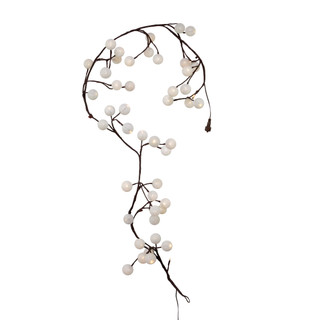 Thumbnail 2: Kurt Adler Kurt Adler 6-Foot Brown Garland Warm White Cotton Ball 48. 