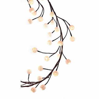 Thumbnail 1: Kurt Adler Kurt Adler 6-Foot Brown Garland Warm White Cotton Ball 48. 