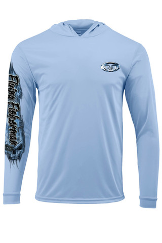 Thumbnail 1: Flying Fisherman Flying Fisherman Pirate Skull Long Sleeve Performance Hoodie 