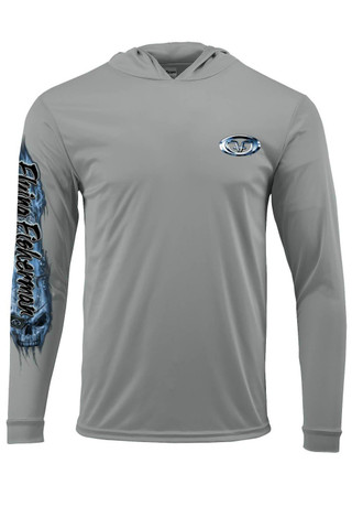 Thumbnail 1: Flying Fisherman Flying Fisherman Pirate Skull Long Sleeve Performance Hoodie 
