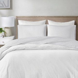 Thumbnail 5: Madison Park Madison Park Essentials Striped Cotton 4 Piece Sheet Set 