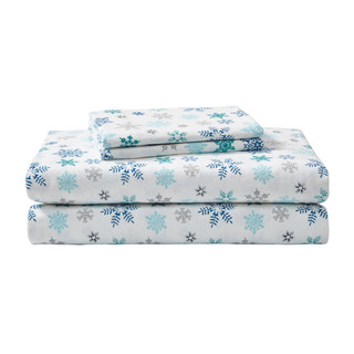 Thumbnail 2: Eddie Bauer Eddie Bauer Tossed Snowflake Cotton Flannel Sheet Set 