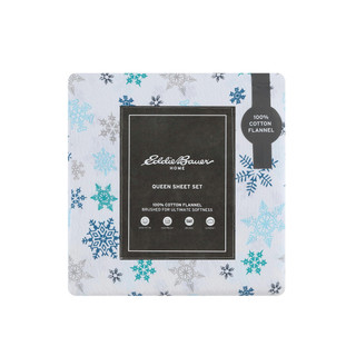 Thumbnail 4: Eddie Bauer Eddie Bauer Tossed Snowflake Cotton Flannel Sheet Set 
