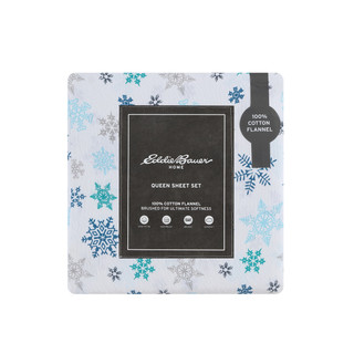 Thumbnail 4: Eddie Bauer Eddie Bauer Tossed Snowflake Cotton Flannel Sheet Set 