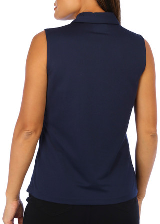 Thumbnail 2: PGA TOUR PGA TOUR Womens Airflux Sleeveless Zip Placket Polo Shirt 