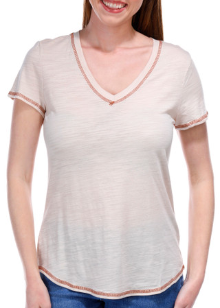 Thumbnail 1: Blue Sol Blue Sol Womens Solid Luxey Short Sleeve V-Neck Top 
