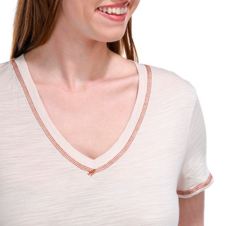 Thumbnail 2: Blue Sol Blue Sol Womens Solid Luxey Short Sleeve V-Neck Top 