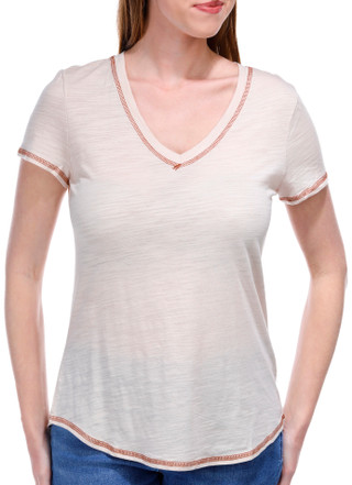 Thumbnail 4: Blue Sol Blue Sol Womens Solid Luxey Short Sleeve V-Neck Top 