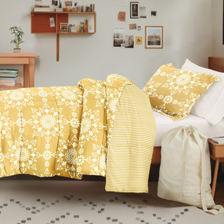 Thumbnail 6: IENJOY HOME 8 Piece Yellow Patterned Comforter Dorm Set Bundle 