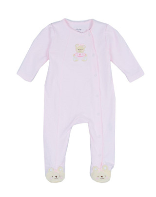 Thumbnail 2: Little Me Baby Girls Pink Bear Footed One-Piece 