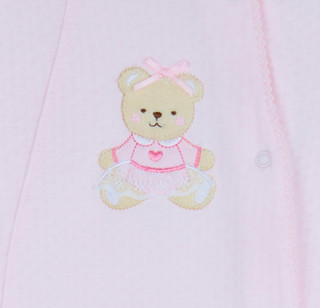Thumbnail 6: Little Me Baby Girls Pink Bear Footed One-Piece 