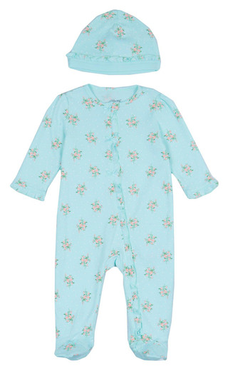 Thumbnail 1: Little Me Little Me Baby Girls 2 Pc Floral Footed Sleeper Set 