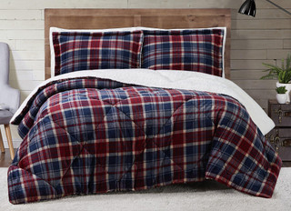 Thumbnail 3: Truly Soft Truly Soft Cuddle Warmth Printed Plaid Comforter Set 