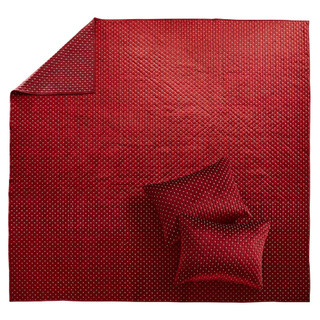 Thumbnail 13: Levtex Home Levtex Home Cross Stitch Velvet Red Reversible Quilt Set 