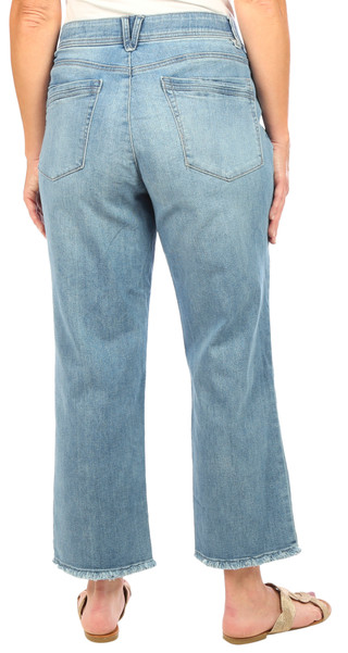 Thumbnail 2: Democracy Democracy Petite 28 in. Ab Solution Straight Leg Fray Jeans 