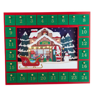 Thumbnail 1: Kurt Adler Kurt Adler 14.3-Inch Pre-Lit Santa Toy Shop Advent Calender 