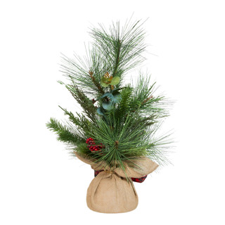 Thumbnail 3: Kurt Adler Kurt Adler 18-Inch Berries and Plaid Ribbon Green Tree 