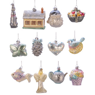 Thumbnail 3: NOBLE GEMS Noble Gems 12 Pc. Newlyweds Glass Tree Box Ornament Set 