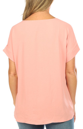 Thumbnail 2: Blue Sol Blue Sol Womens Solid Short Sleeve Top 