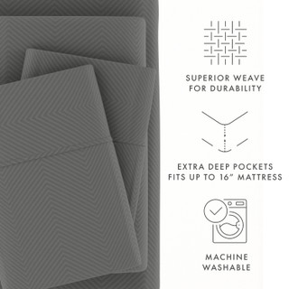Thumbnail 27: Home Collections Home Collections Premium Chevron Embossed Sheet Set 