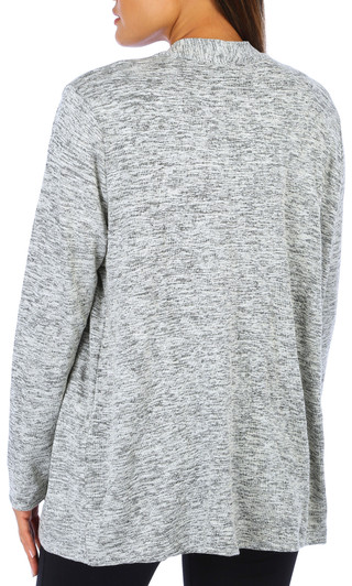 Thumbnail 3: Juniper + Lime Juniper + Lime Womens Solid Jersey Open Cardigan 