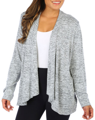 Thumbnail 4: Juniper + Lime Juniper + Lime Womens Solid Jersey Open Cardigan 