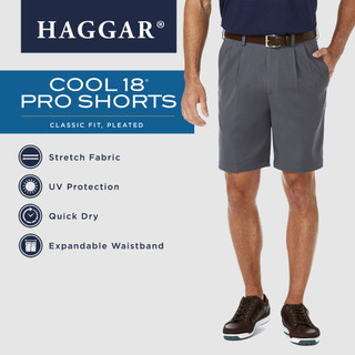 Thumbnail 3: Haggar Haggar Mens Cool 18 Pro Pleated Shorts 