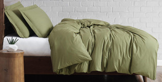 Thumbnail 7: Brooklyn Loom Brooklyn Loom Solid Cotton Percale Duvet Cover Set 