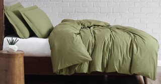 Thumbnail 8: Brooklyn Loom Brooklyn Loom Solid Cotton Percale Duvet Cover Set 